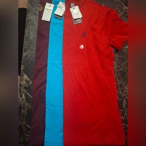 Polo by Ralph Lauren Men's Red and Blue Short Sleeve Tees
